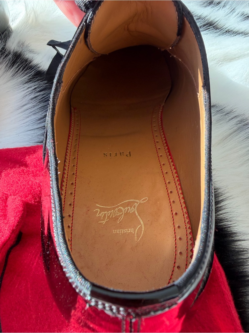 Christian Louboutin Greggo Patent Leather Oxford Shoes Black Like New (US 12.5) - Picture 8 of 13